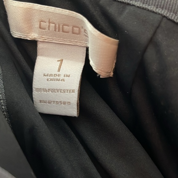 Chicos Womens Medium (1) Silver Sequin Stephanie Pencil Skirt Metallic L… - Picture 3 of 7